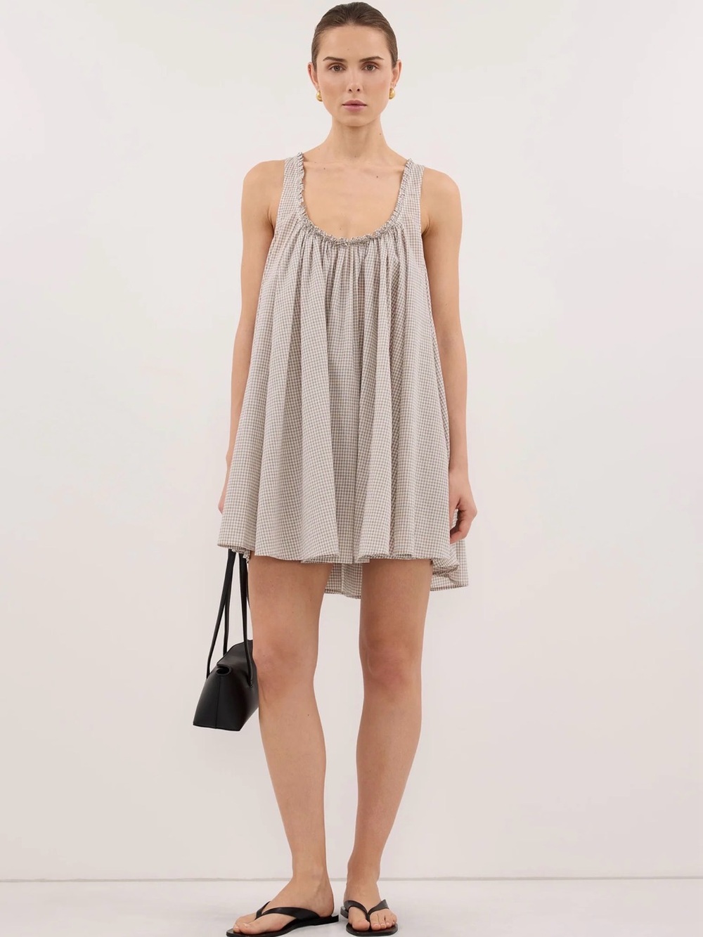 DISSH Arabella Cream Check Mini Dress